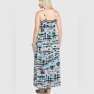 TORRID - Tie-dye Maxi Dress w/ tank straps & black piping